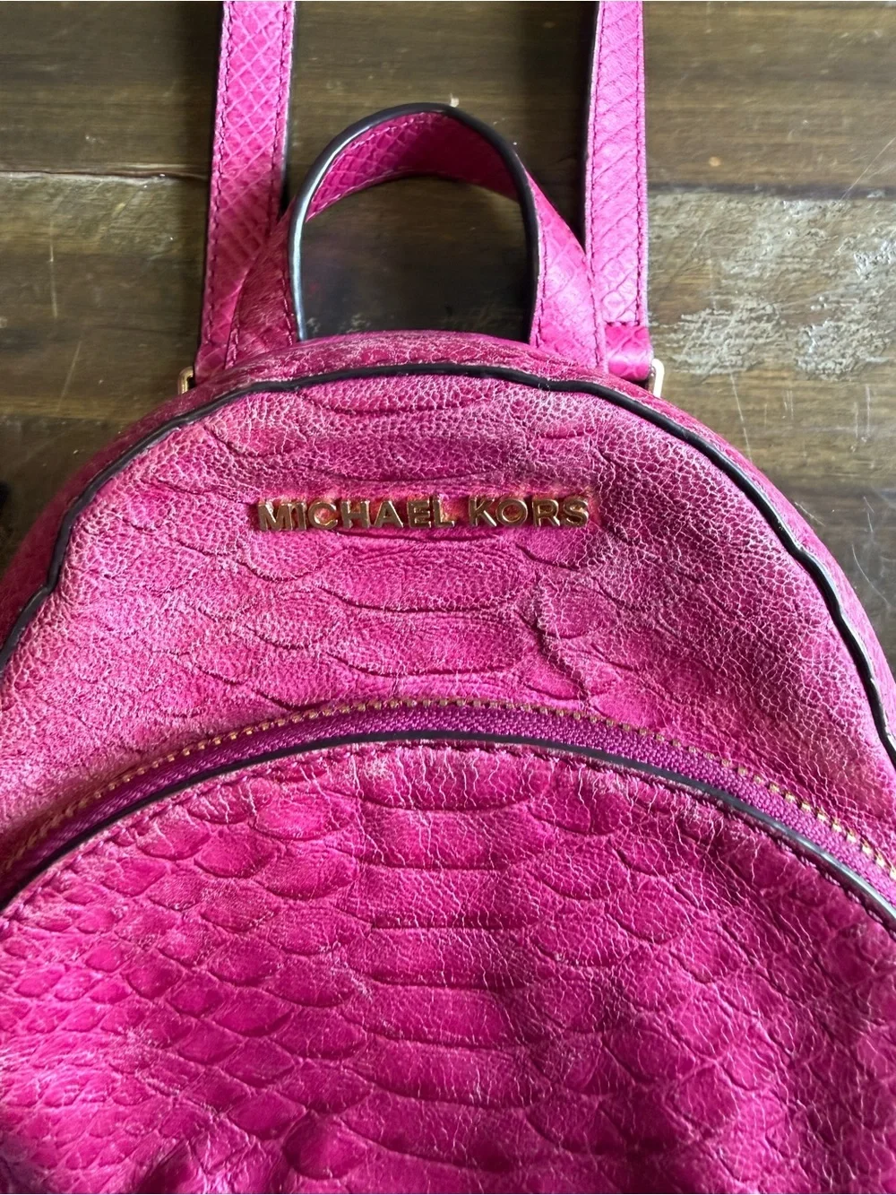 Michael Kors Embossed Leather Backpack